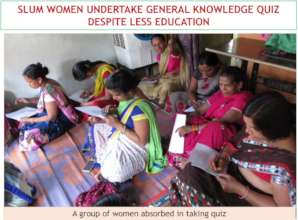 Women in groups taking quiz