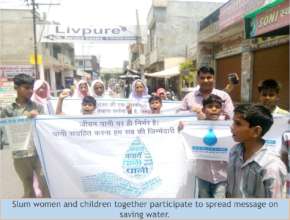 Women and children enthusiastically spread message