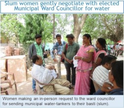 Slum women gently negotiating for water