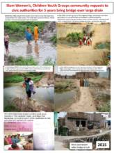 Slum women's groups persevere for bridge on drain