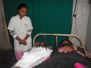 Goonja with her newborn