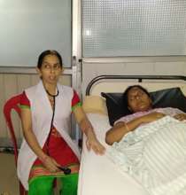 Khustara recieving medical check up at hospital
