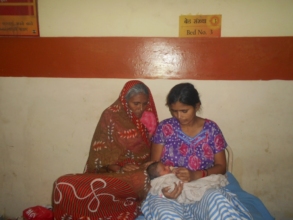 Pinki with her new born baby girl