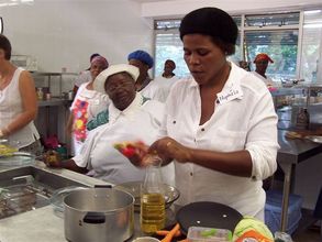The caregivers are taught to cook nutritious meals
