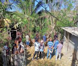 Training on making a fenced chicken pen.