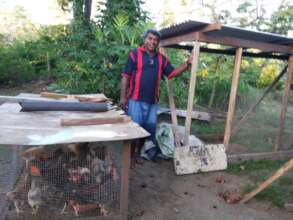 Timoci with new Niubasanga chicken house