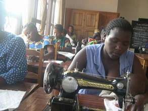 Seamstress class working on projects.