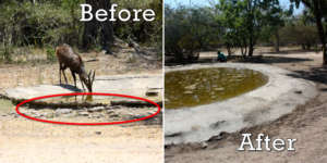 The great improvements on the water hole!
