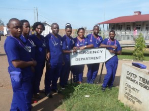 Inaugural ECP Diploma students outside Masaka ED