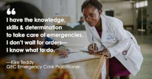 Kiire Teddy, Emergency Care Practitioner