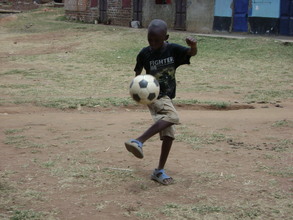 Master Wafula Eric shows his prowess in soccer