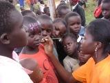 Children enjoying face painting