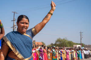 Woman protesting against gender violence