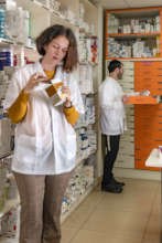 Pharmacists handle the medicines