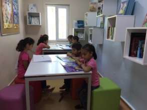 Kids having fun in the new library