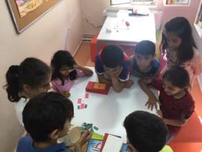 Kids having fun in the new library
