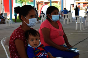 Waiting for a health check up of their child