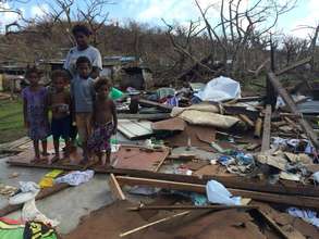 Destroyed homes on Tongoa island