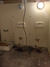 Gutted public women's restroom