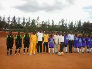 Girls teams before the match