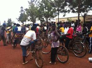 Rural women riding bicycles