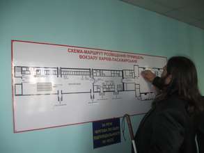 Studying tactile map to access the railway station