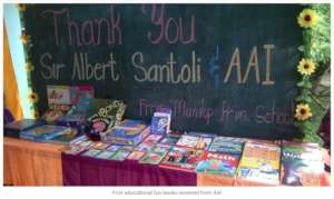 Donated AAI school books to Manilop Elementary