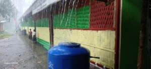 Rainwater catchment tank for school garden