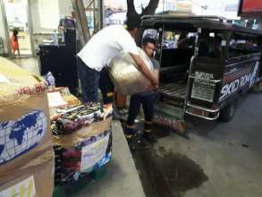 Clothing in transit to fire victims in need