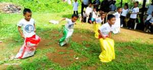 A Nutrition Month rice sack-race was a good time !