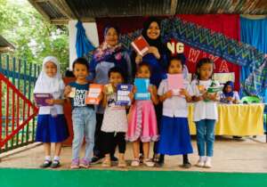 Students receive school supply prizes
