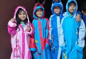 AAI provided new raincoats for students