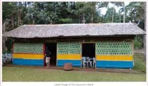 Bamboo school shack built by parents, Manilop
