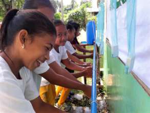 Outdoor hand washing at elementary schools