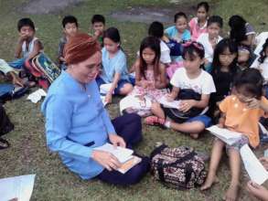 Outdoor classroom with AAI books