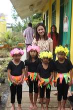 School gardeners with 4th grade  teacher in Capiz