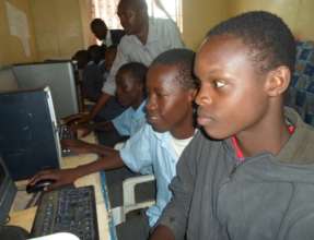 Students at Kaaga Boys School using the internet