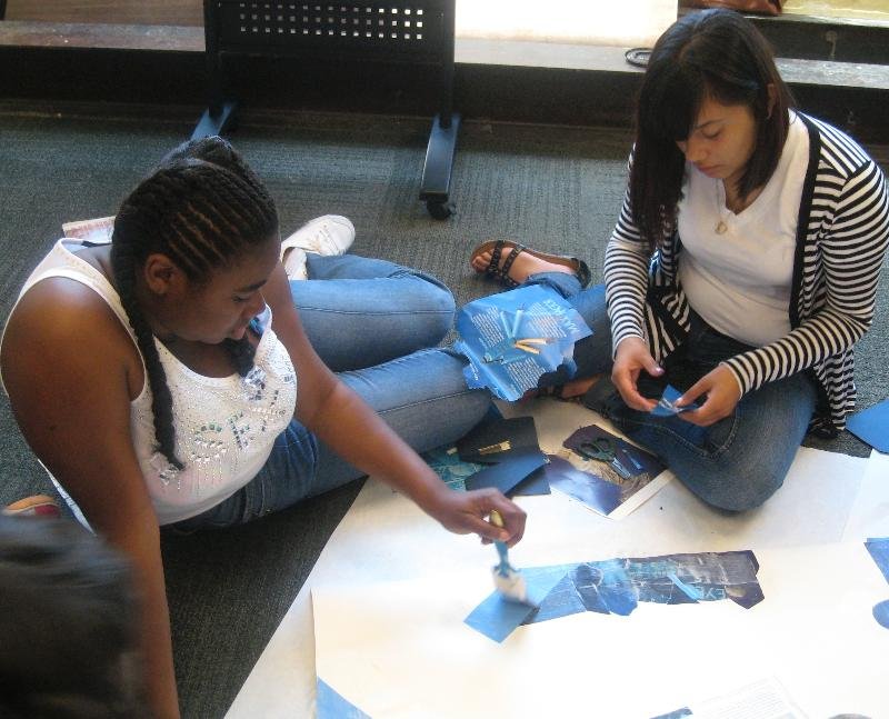 Girls work on Manifestas of Self