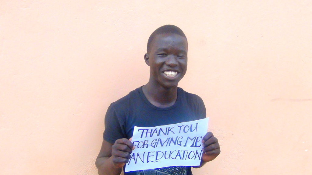Julius sharing gratitude for his education