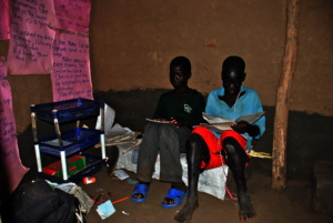 Julius left of Sebastian in their reading hut .JPG