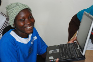 Peace learns computer skills at U-TOUCH Gulu 2012
