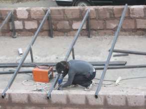 Local construction workers constructing the clinic