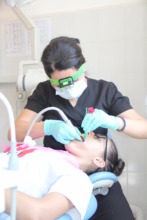 Tsahgadzor children receiving dental care