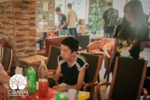 Victor at his birthday party in the cafe