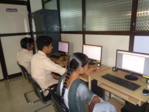 Students using the computers for self learning