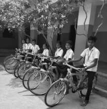 children with thier bicycle