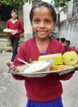enjoying food with study in school