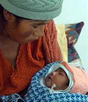 Bolivian mother with newborn child