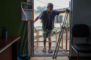 Chandra can now walk with the support of a cane