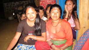 Lok (right) and her daughter say "thank you!"